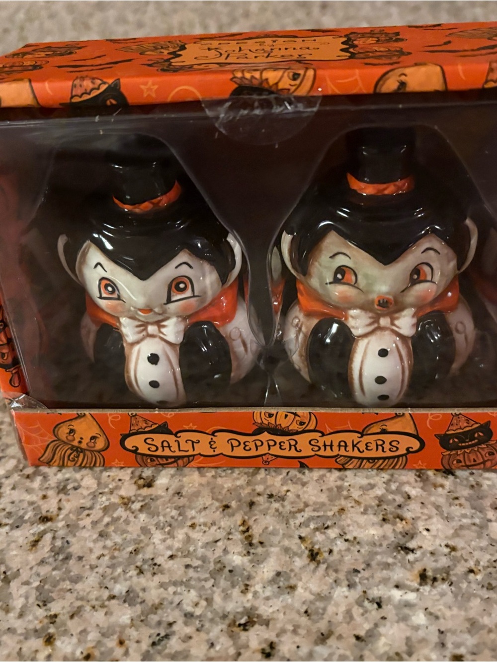 Transpac Johanna Parker Vampire Cat Salt and Pepper Shakers